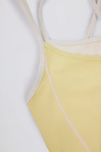 Chic Soft Active Layered Tank Top in Soft Yellow
