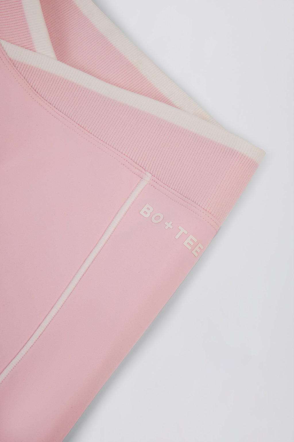 Chic Soft Active Wrapover Contrast Mini Shorts in Powder Pink