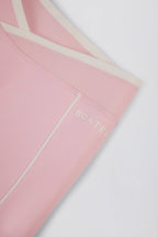 Chic Soft Active Wrapover Contrast Mini Shorts in Powder Pink