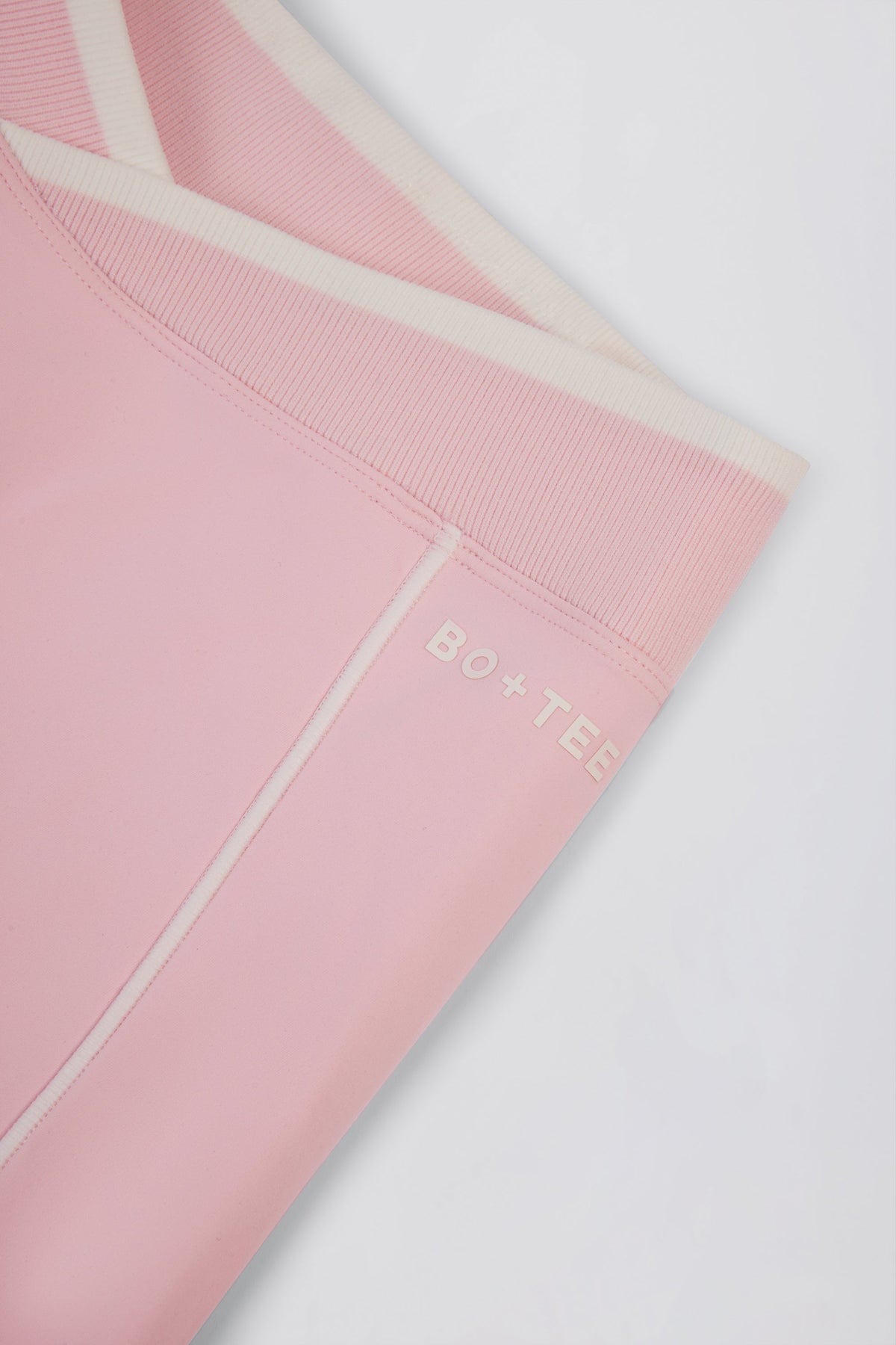 Chic Soft Active Wrapover Contrast Mini Shorts in Powder Pink