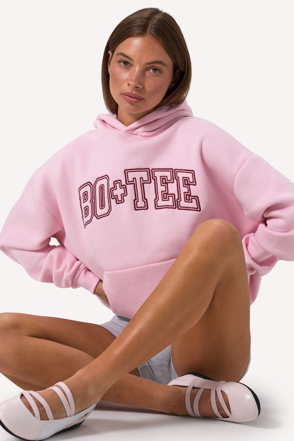 Chic Embroidered Oversized Hoodie in Bloom
