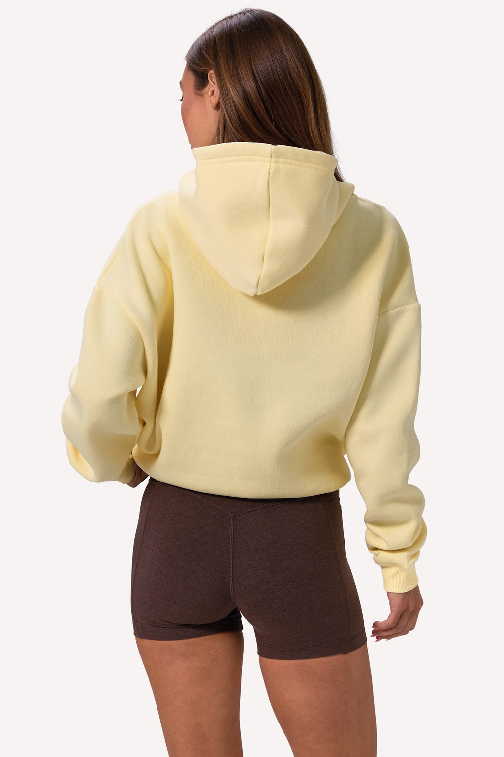 Chic Embroidered Oversized Hoodie in Soft Yellow