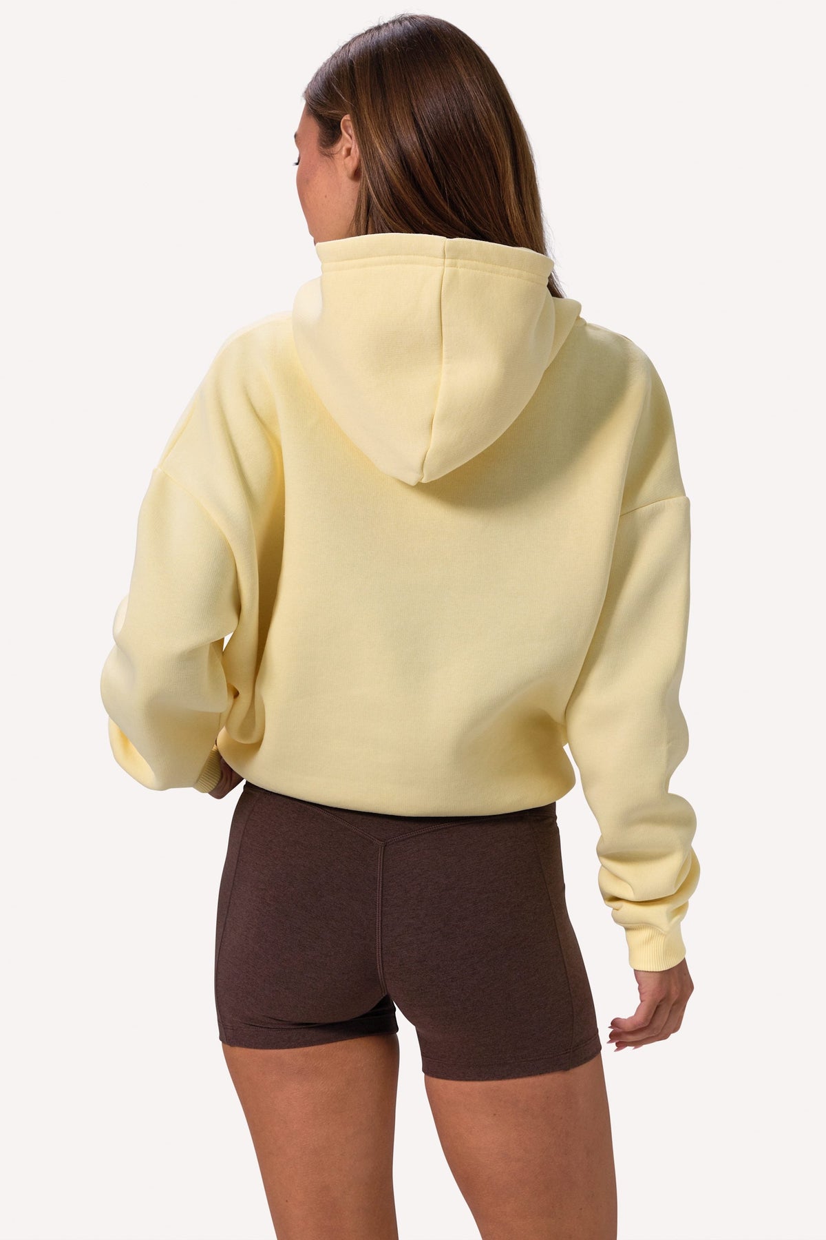 Chic Embroidered Oversized Hoodie in Soft Yellow