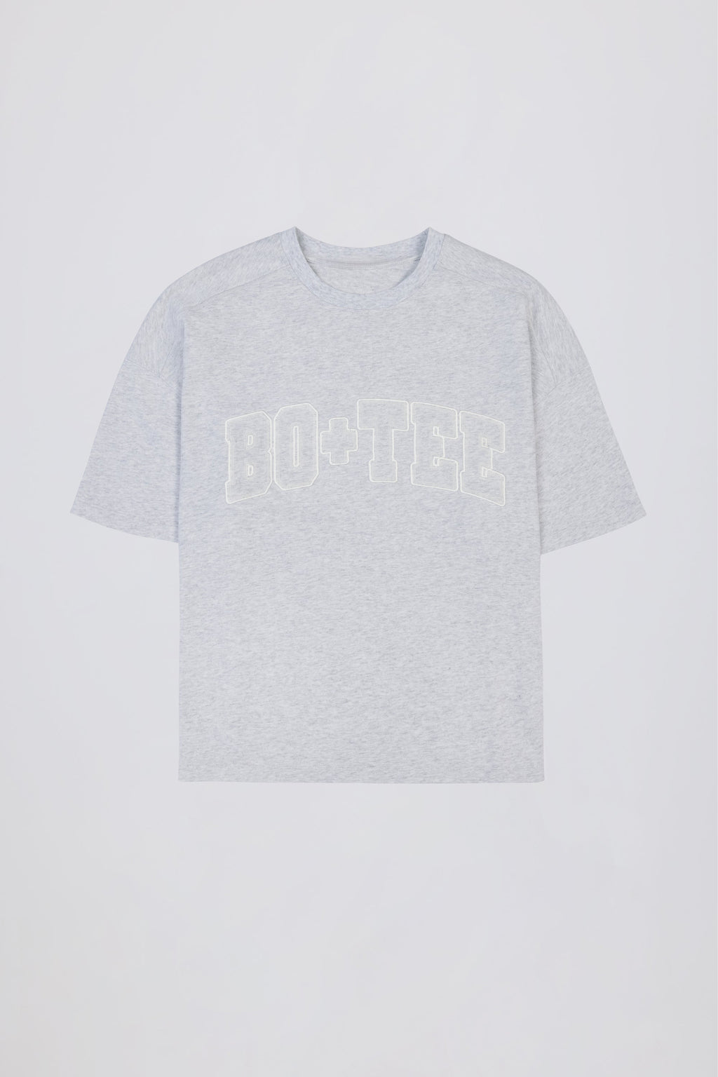 Chic Oversized Cotton-Jersey T-Shirt in Grey Marl