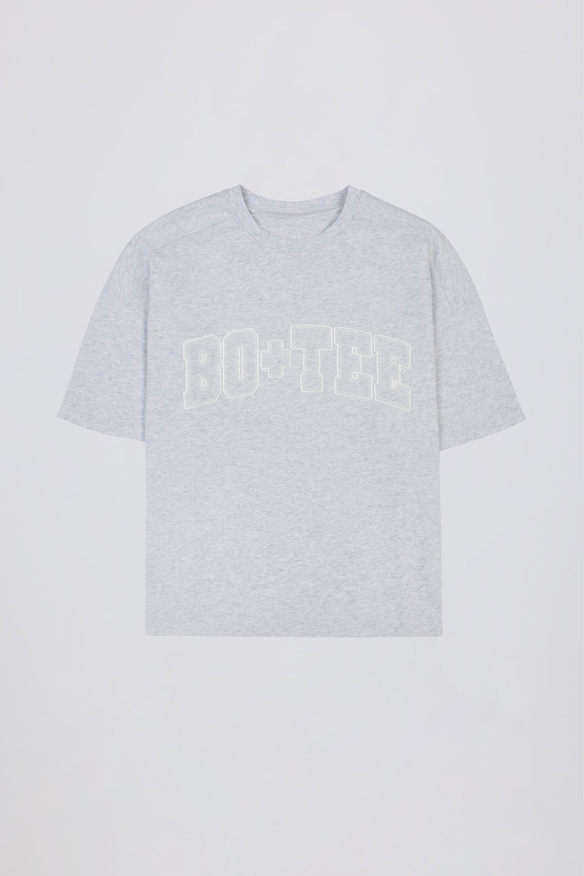 Chic Oversized Cotton-Jersey T-Shirt in Grey Marl