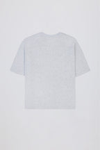 Chic Oversized Cotton-Jersey T-Shirt in Grey Marl
