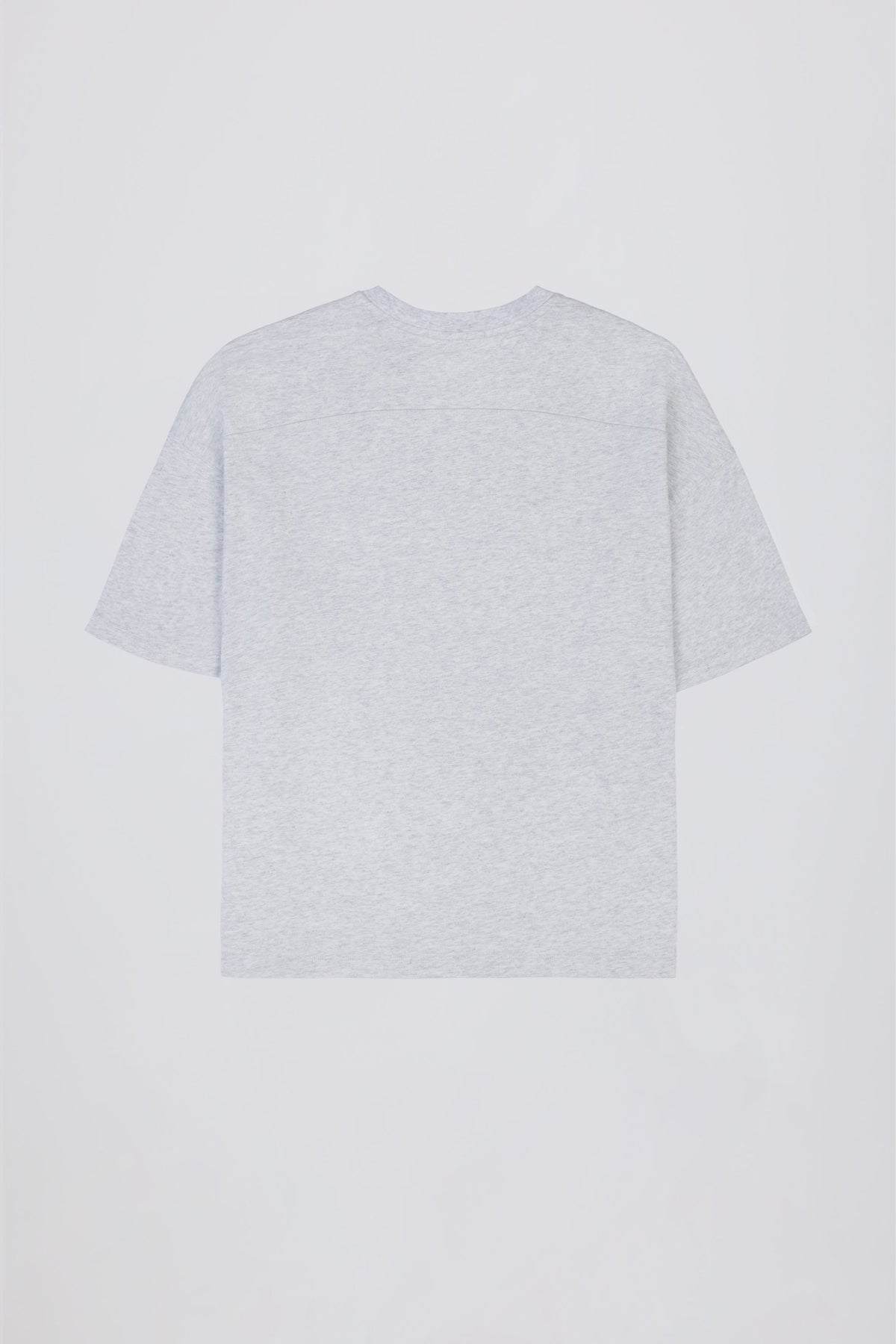 Chic Oversized Cotton-Jersey T-Shirt in Grey Marl