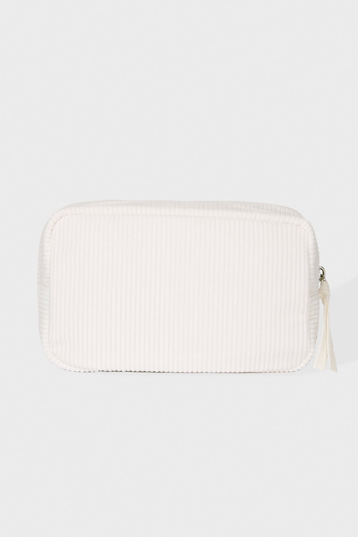 Chic Corduroy Bow Makeup Bag in Coconut