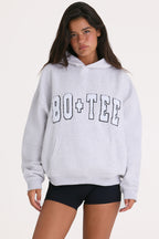 Chic Soft Cotton Jersey Oversized Hoodie in Heather Grey