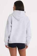 Chic Soft Cotton Jersey Oversized Hoodie in Heather Grey
