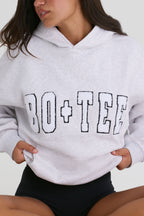 Chic Soft Cotton Jersey Oversized Hoodie in Heather Grey