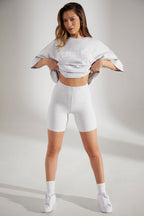 Chic Soft Cotton Biker Shorts in Grey