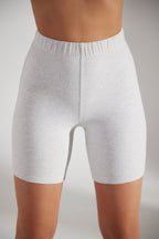 Chic Soft Cotton Biker Shorts in Grey