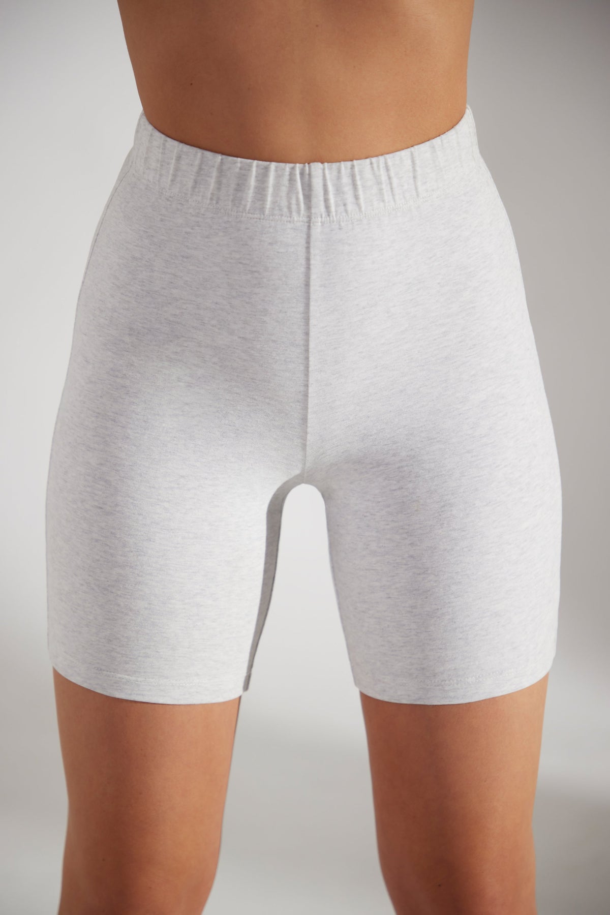 Chic Soft Cotton Biker Shorts in Grey