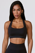 Chic Cut Out Define Luxe Sports Bra in Black