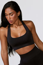 Chic Cut Out Define Luxe Sports Bra in Black