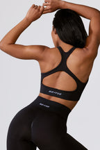 Chic Cut Out Define Luxe Sports Bra in Black