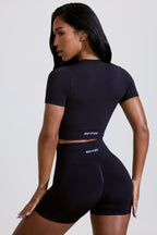 Chic High Waist Define Luxe Mini Shorts in Black