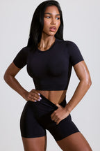 Chic High Waist Define Luxe Mini Shorts in Black