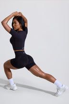 Chic High Waist Define Luxe Mini Shorts in Black