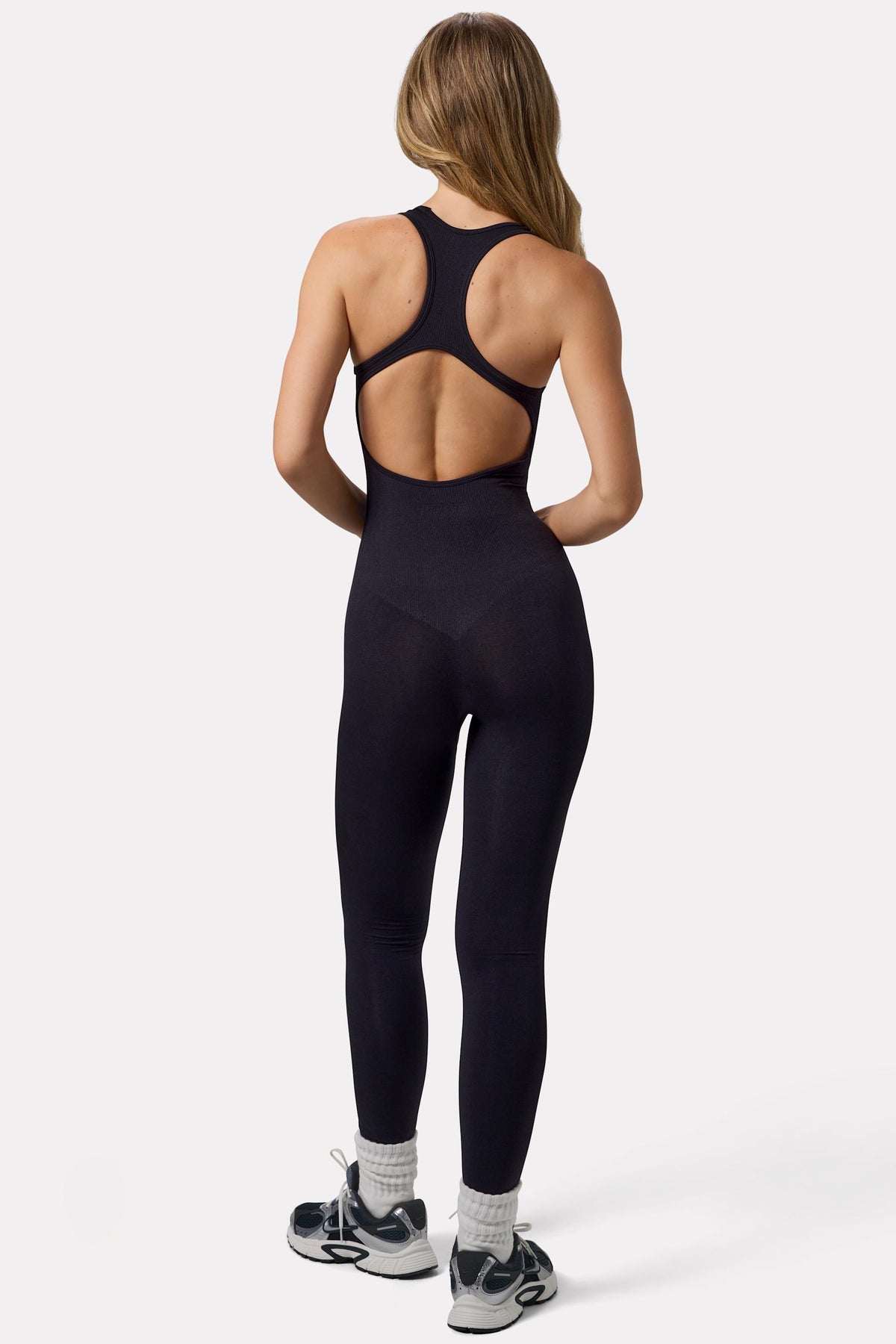 Chic Open Back Define Luxe Unitard in Black