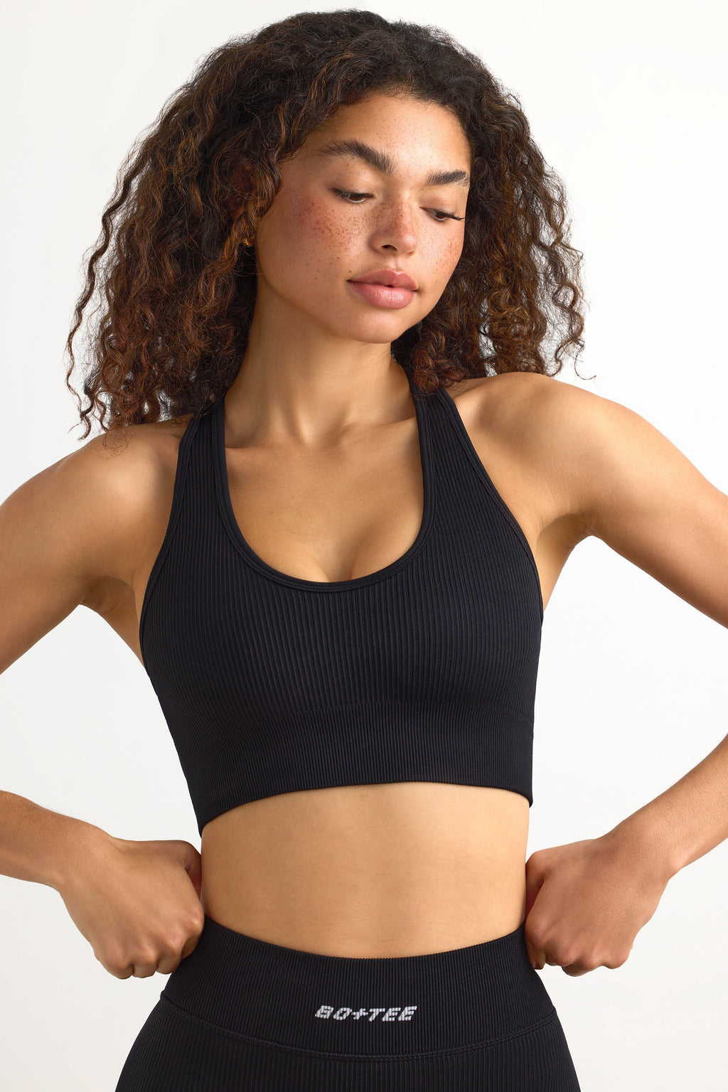 Chic FlexiRib Racerback Sports Bra in Black