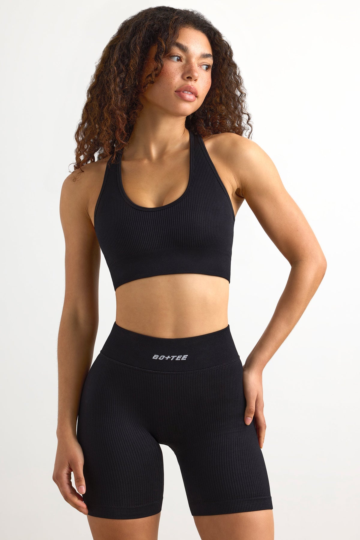 Chic FlexiRib Racerback Sports Bra in Black
