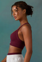 Chic Super Sculpt Seamless Cross Back Sports Bra in Plum