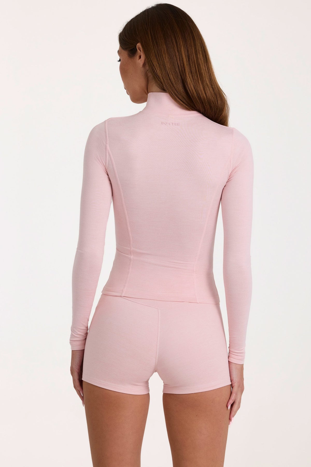 Chic Soft Active Zip-Up Jacket in Blush Marl