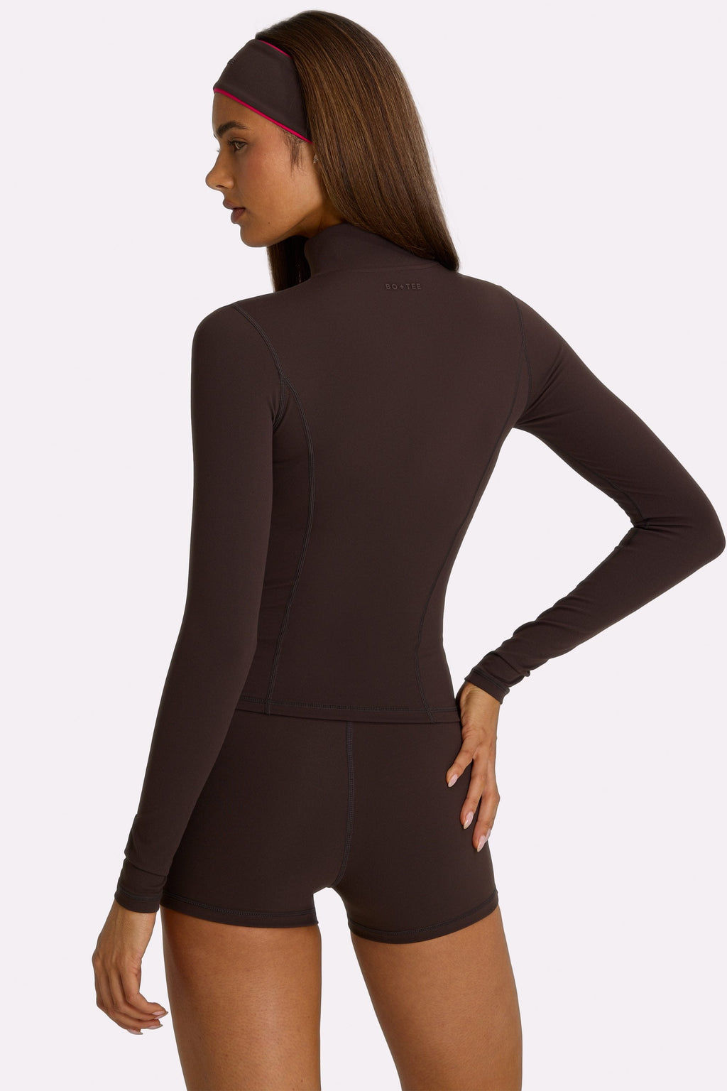 Chic Soft Active Zip-Up Jacket in Truffle