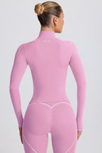 Chic Soft Active Zip-Up Jacket in Dusty Pink