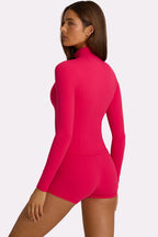 Chic Soft Active Zip-Up Jacket in Hot Pink