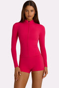 Chic Soft Active Zip-Up Jacket in Hot Pink
