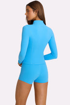 Chic Soft Active Zip-Up Jacket in Electric Blue