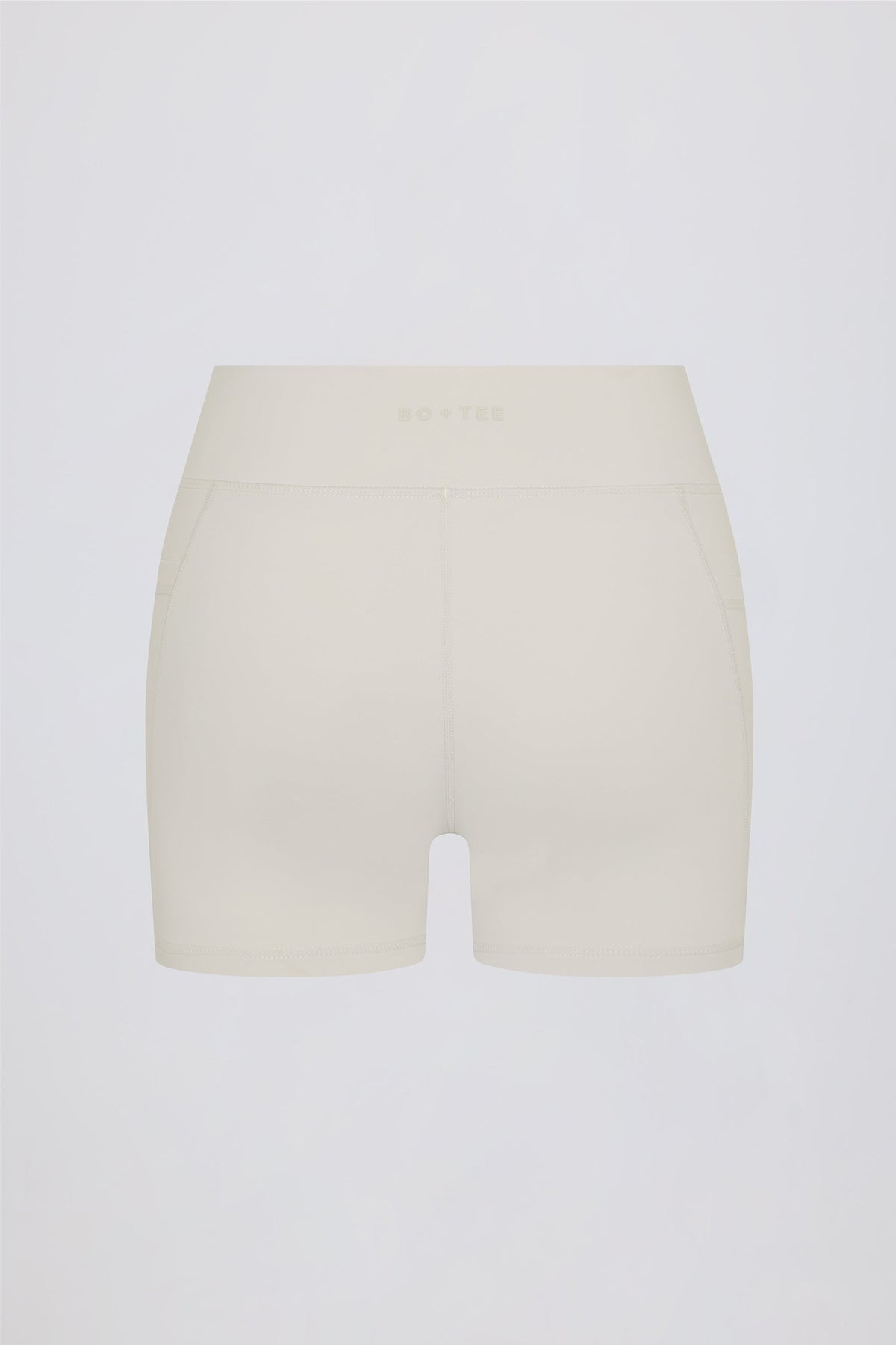 Chic Soft Active Pocket V-Waist Mini Shorts in Oat