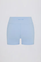 Chic Soft Active Pocket V-Waist Mini Shorts in Sky