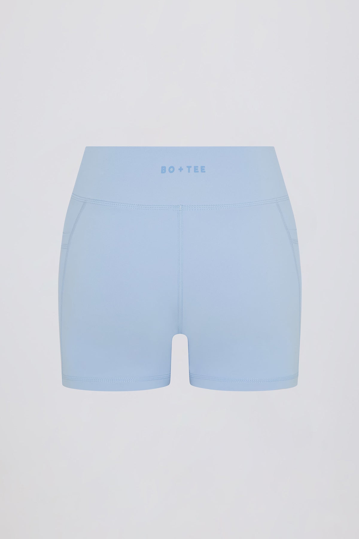 Chic Soft Active Pocket V-Waist Mini Shorts in Sky