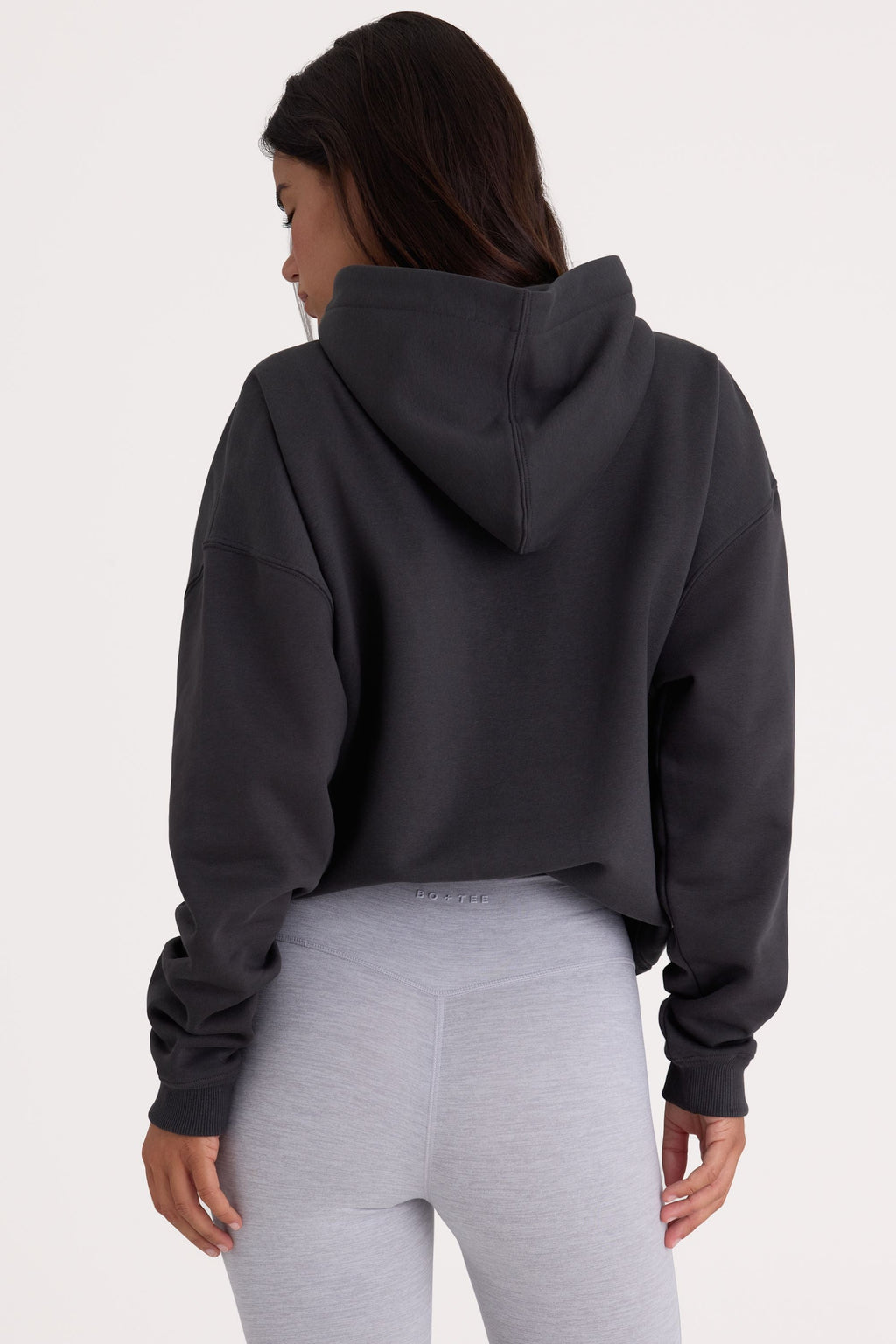 Chic Soft Cotton Fleece Oversized Hoodie in Black