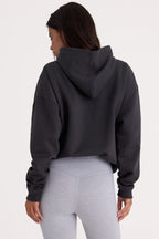 Chic Soft Cotton Fleece Oversized Hoodie in Black