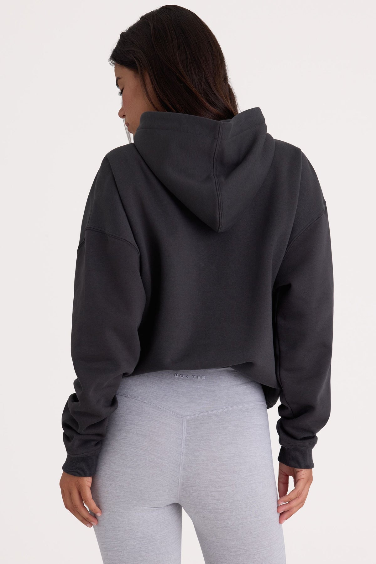 Chic Soft Cotton Fleece Oversized Hoodie in Black