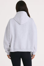Chic Soft Cotton Fleece Oversized Hoodie in Marl Grey