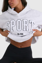 Chic Soft Cotton Fleece Oversized Hoodie in Marl Grey