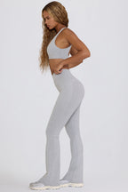 Chic Soft Active V-Waist Flared Leggings in Grey