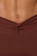 Chic Full Length Leggings with Pockets in Brown