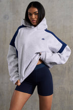 Chic Cotton Fleece Oversized Hoodie in Heather Grey