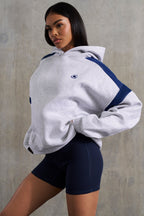 Chic Cotton Fleece Oversized Hoodie in Heather Grey