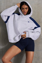 Chic Cotton Fleece Oversized Hoodie in Heather Grey