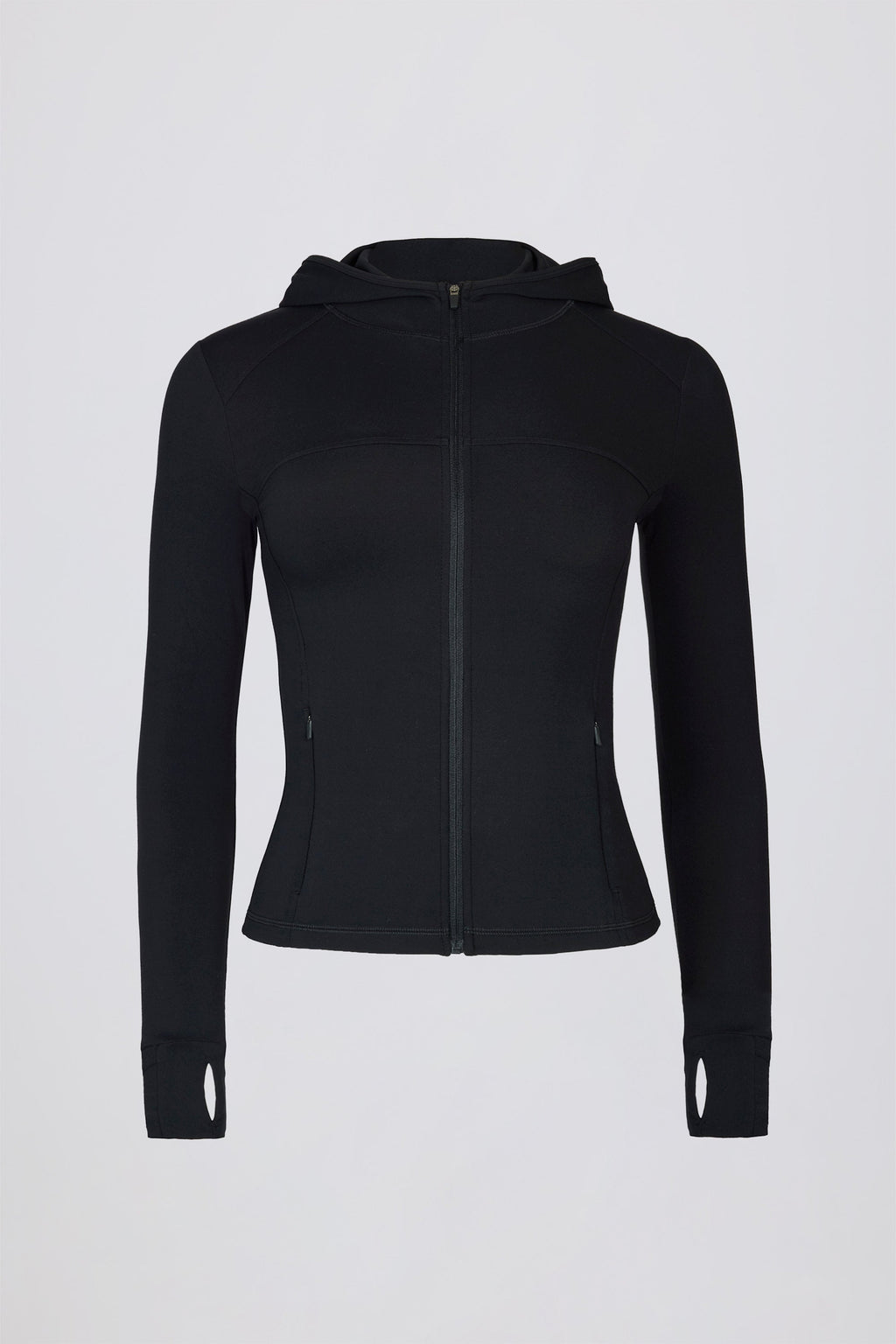 Chic Soft Active Hooded Mid-Layer Jacket in Black