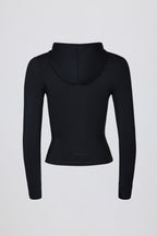 Chic Soft Active Hooded Mid-Layer Jacket in Black