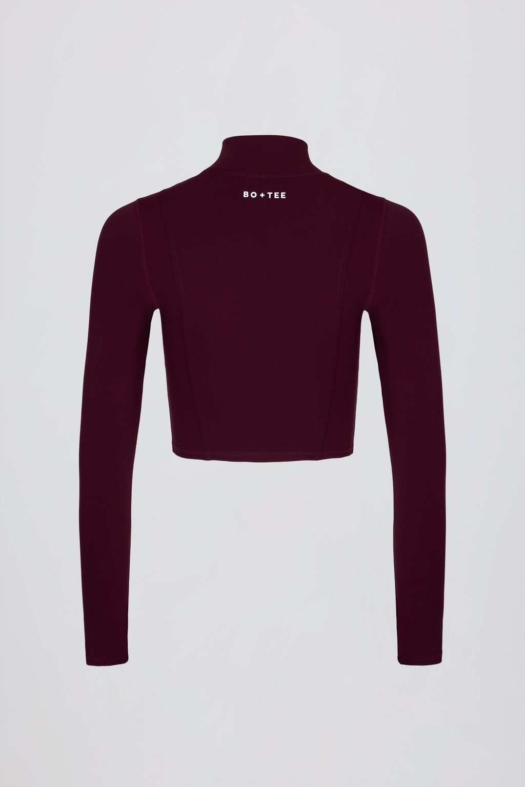 Chic Soft Active Zip-Up Cropped Jacket in Burgundy